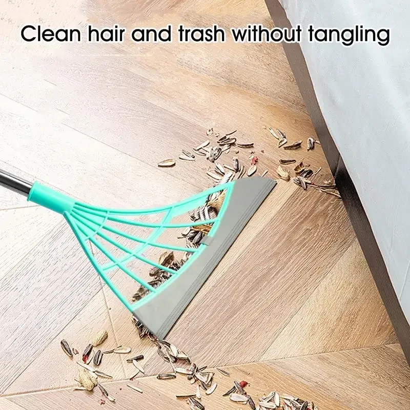 2PCS/Set Silicone Magic Broom Window Washing Wiper Squeegee Hand-push Pet Hair Dust Spatula Household Floor Mirror