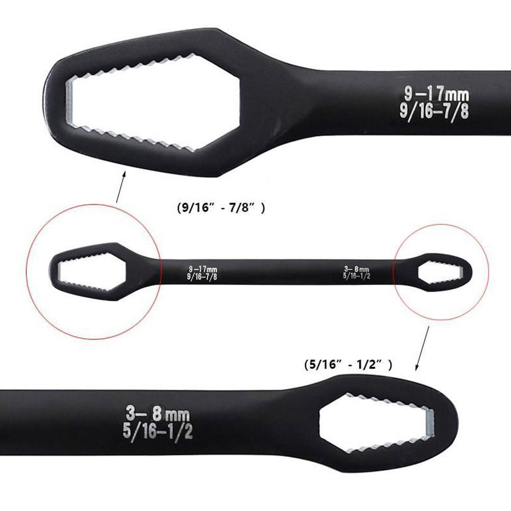 3-17mm Universal Double-Head Torx Wrench Self-Tightening Adjustable Wrench Hand Tool