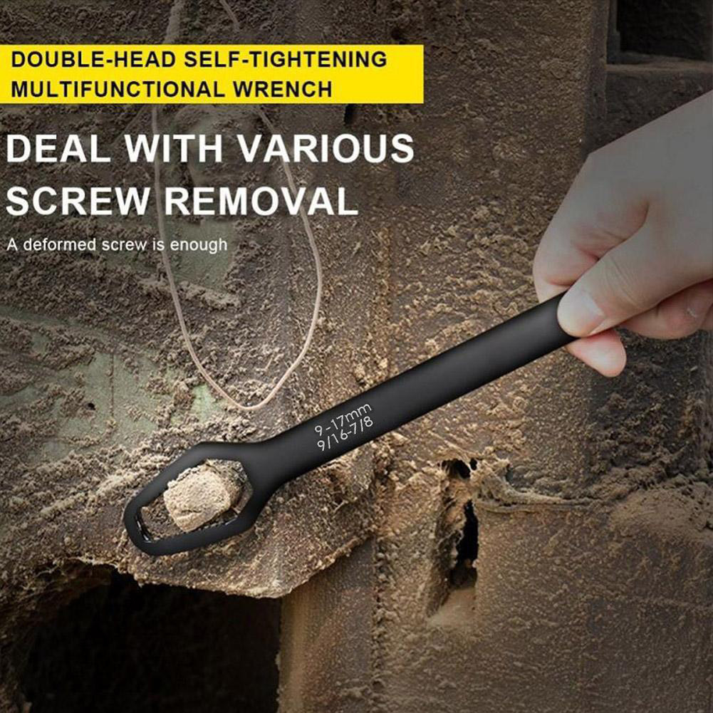 3-17mm Universal Double-Head Torx Wrench Self-Tightening Adjustable Wrench Hand Tool