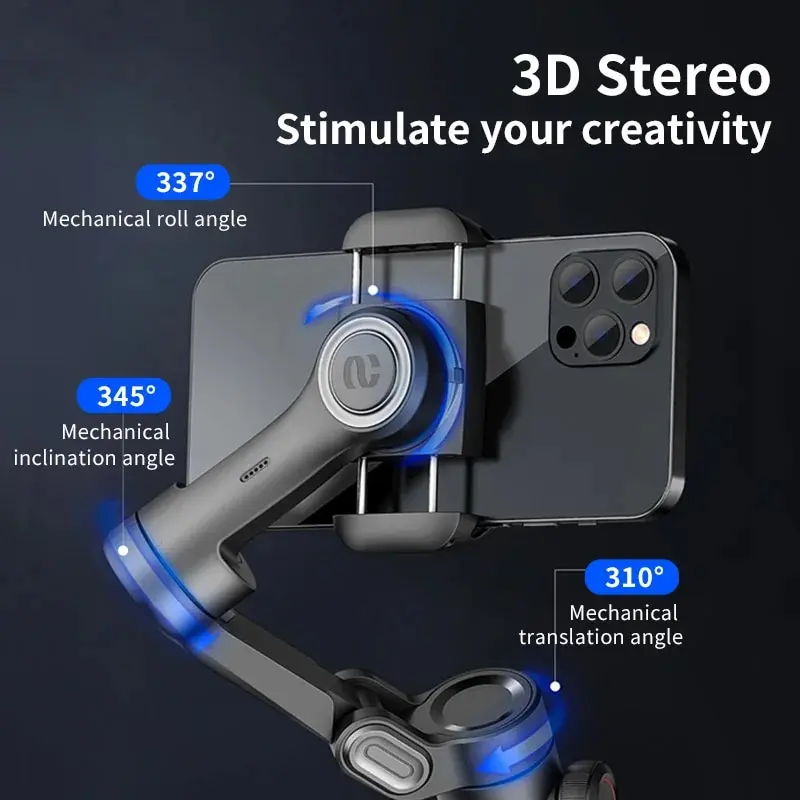 3-Axis Handheld Gimbal Stabilizer SmartXE for Smartphone for iPhone Android AI Face Tracking TikTok Vlog 3-Axis Handheld Gimbal Stabilizer SmartXE for Smartphone for iPhone Android AI Face Tracking TikTok Vlog