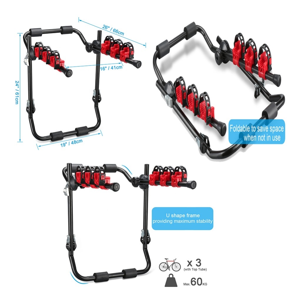 3 Bike Rack for Car Mount Bicycle Carrier 3 Bike Rack for Car Mount Bicycle Carrier