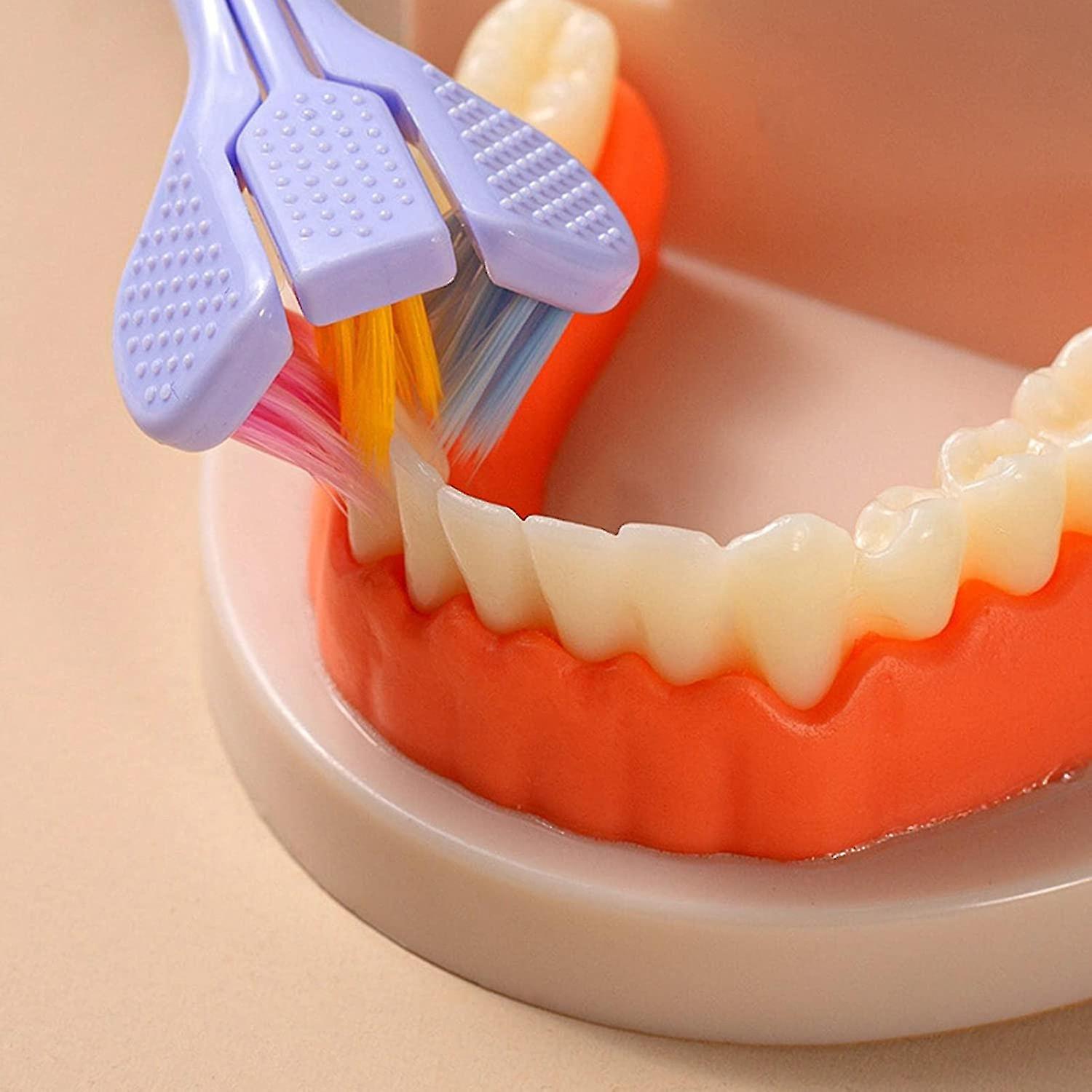 3 Headed Toothbrush with Tongue Scraper 3 Headed Toothbrush with Tongue Scraper