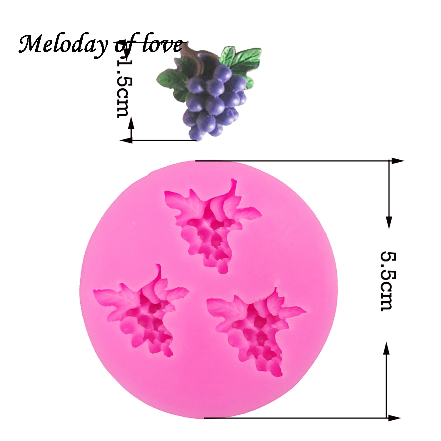 3 Holes Cake Decorating Silicone Grape Mold 3 Holes Cake Decorating Silicone Grape Mold