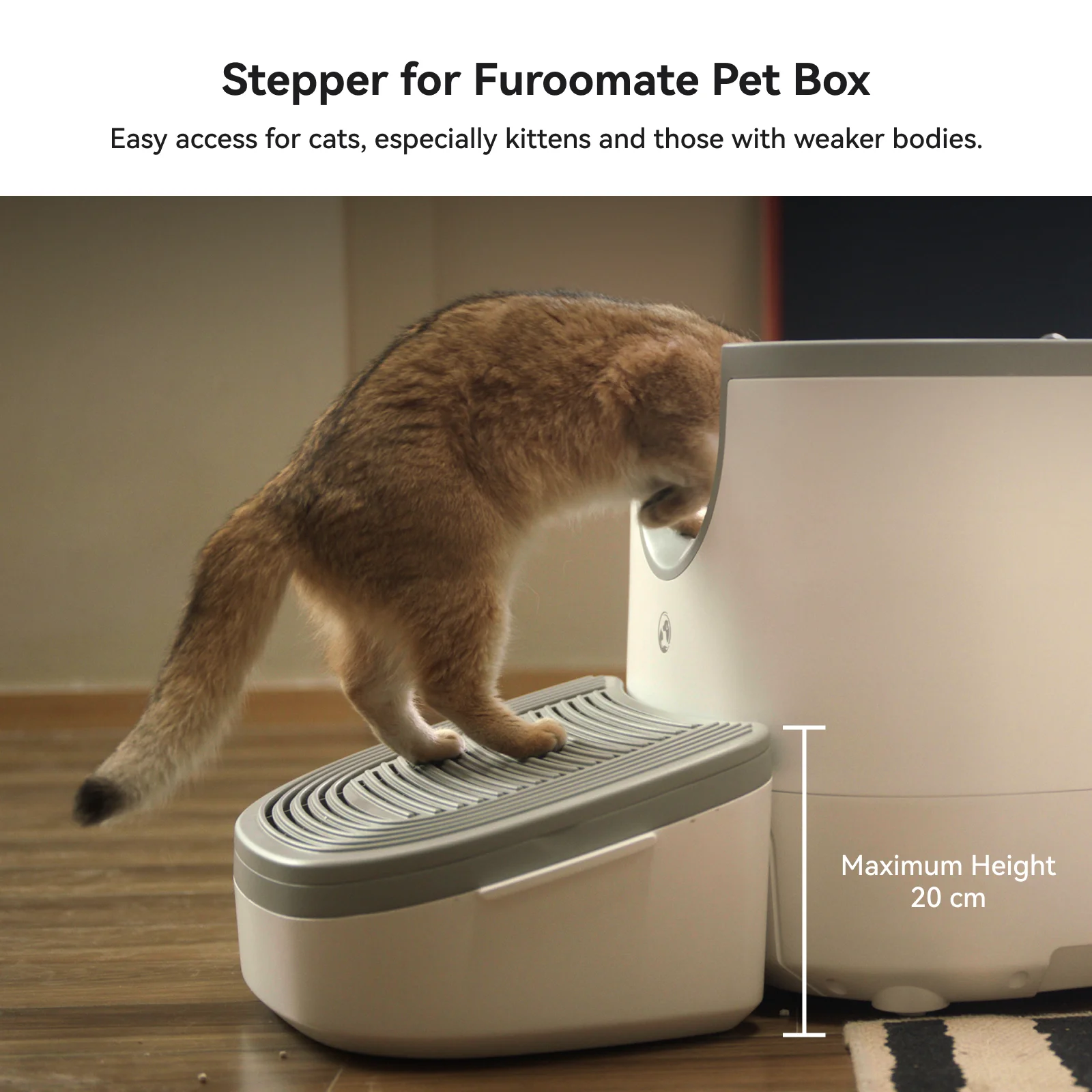 3-in-1 Cat Stepper for Self-Cleaning Litter Box, Trapping Litter & Storage Tray with Non-Slip Ramp for furoomate 3-in-1 Cat Stepper for Self-Cleaning Litter Box, Trapping Litter & Storage Tray with Non-Slip Ramp for furoomate