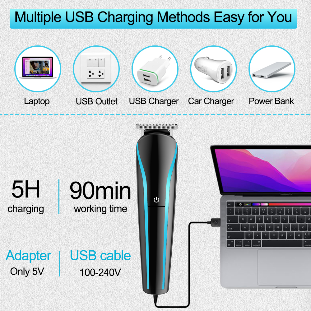 3 In 1 Electric Hair Trimmer for Men Grooming Kit Beard Nose Ear Trimmer Rechargeable Barber Hair Cutting Machine