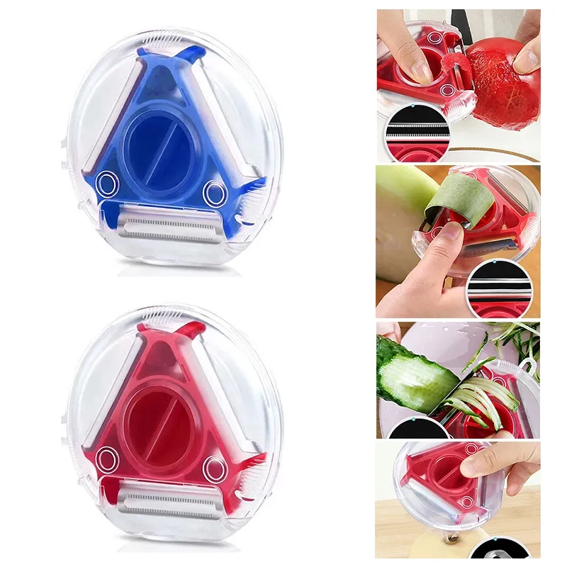 3 in 1 Magic Trio Peeler Set Slicer Shredder Peeler Julienne Cutter Multi Peel Blade Zesters Grater Kitchen Tool