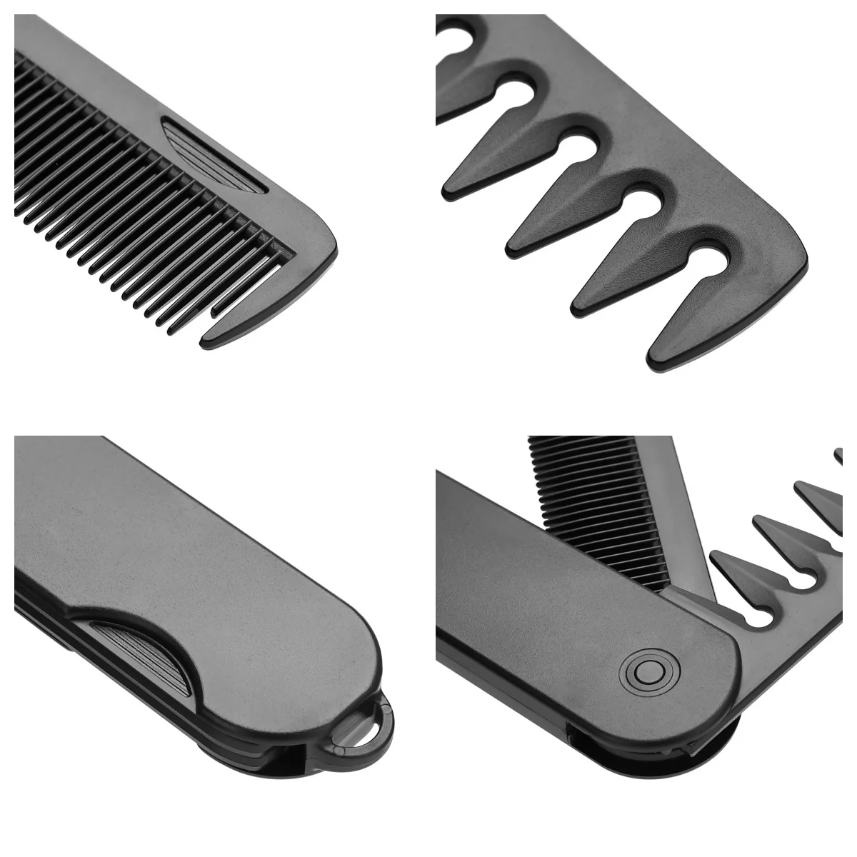 3 in 1 Multifuncional Portable Folding Pocket Combs Wide Tooth Oil Head Comb Beard Combing Barber Hair Clipper Comb