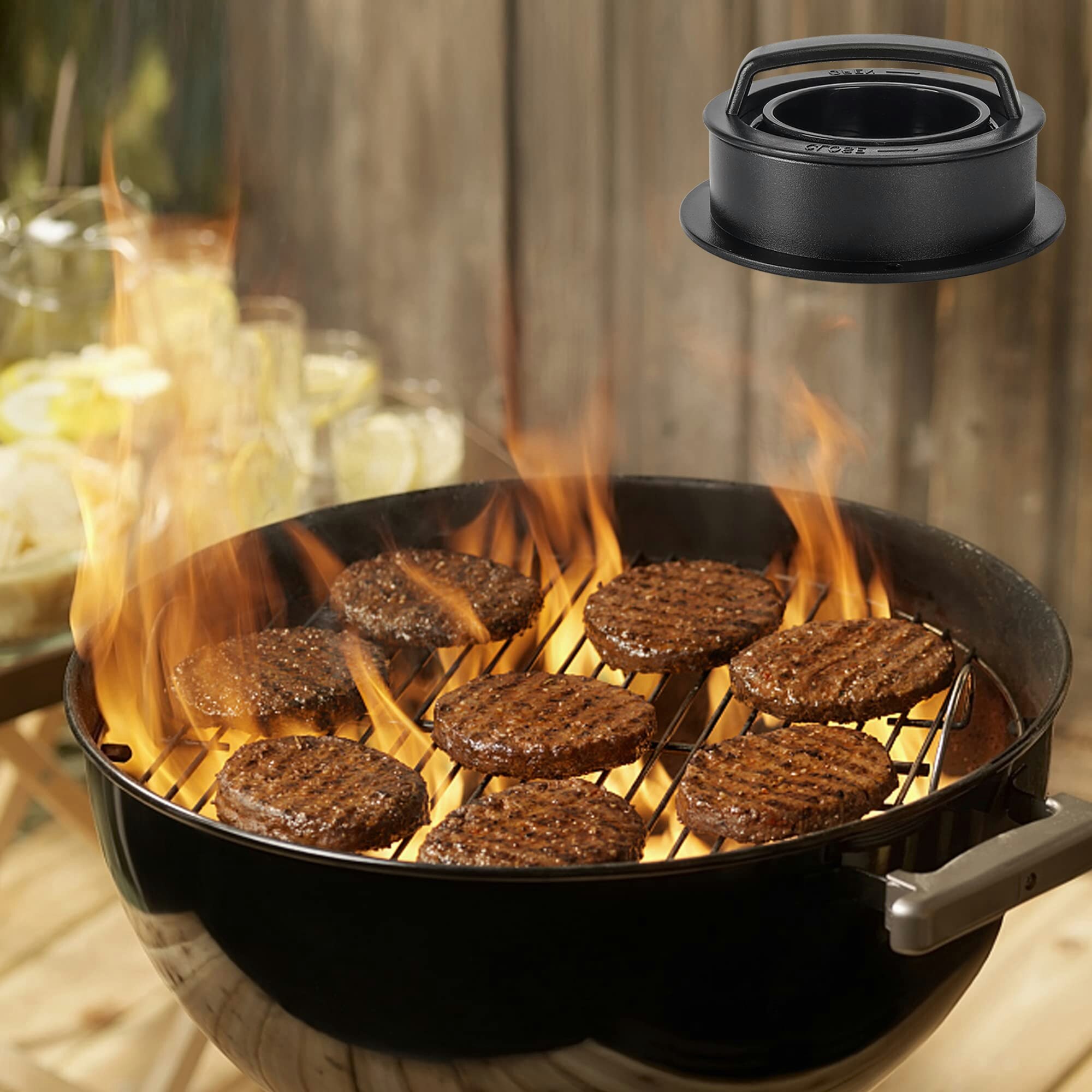 3 in 1 Non Stick Meat Beef Veggie Hamburger Patty Mold Essential Tool to Make Patty for Stuffed Burgers