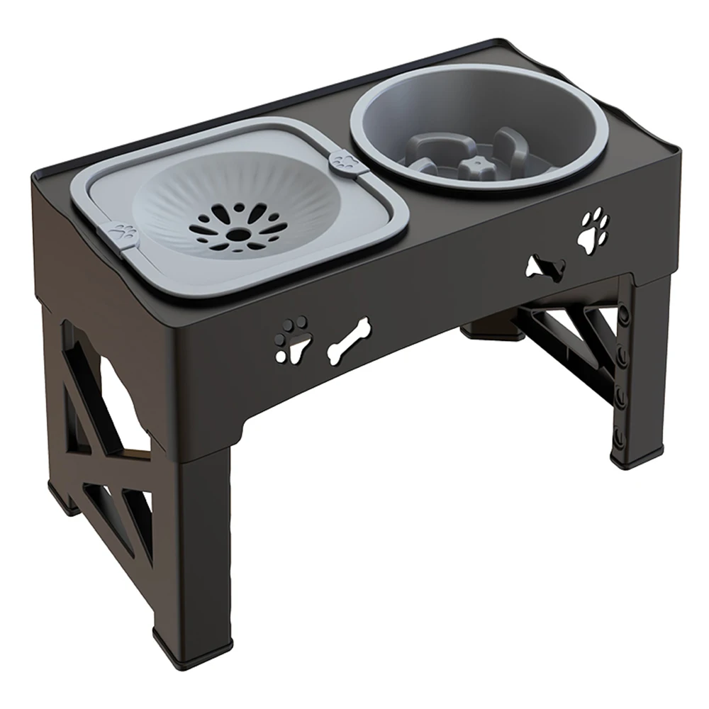 3 In 1 Pet Feeder Slow Feed Bowls Double Bowls Foldable With 5 Adjustable Height Suitable For Pets Of Different Heights 3 In 1 Pet Feeder Slow Feed Bowls Double Bowls Foldable With 5 Adjustable Height Suitable For Pets Of Different Heights