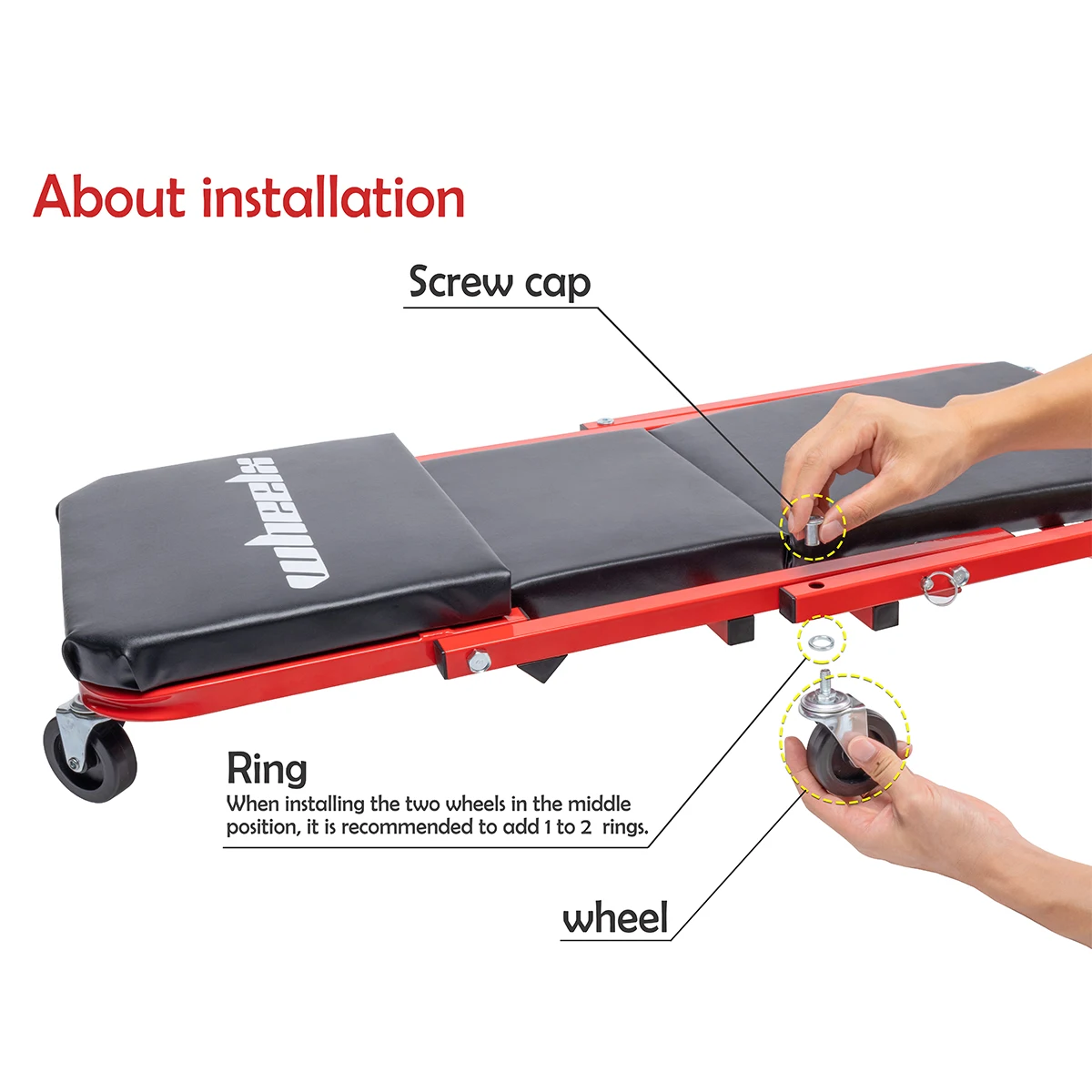 3-in-1 Rolling Mechanic Creeper Z Seat, Foldable Garage Chair Lay Down Sit Lean Back, Under Car Shop Auto Repair, Red 3-in-1 Rolling Mechanic Creeper Z Seat, Foldable Garage Chair Lay Down Sit Lean Back, Under Car Shop Auto Repair, Red