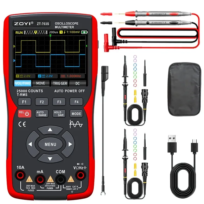 3 In1 Digital Multimeter 50MHz Bandwidth 280MS Rate PC Waveform Data Storage Dual Oscilloscope Signal Generator Tester 3 In1 Digital Multimeter 50MHz Bandwidth 280MS Rate PC Waveform Data Storage Dual Oscilloscope Signal Generator Tester