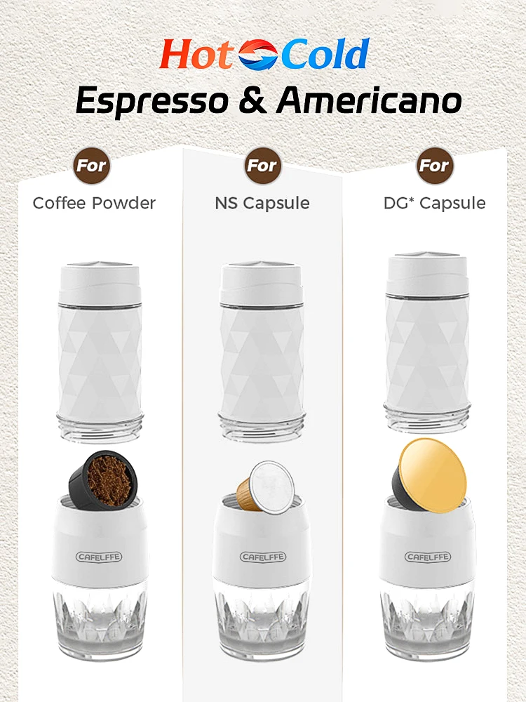 3 In1 Portable Coffee Machine Hot/Cold Water Manual Espresso Maker For Capsule & Ground Hand Press Brewer hiking Travel 3 In1 Portable Coffee Machine Hot/Cold Water Manual Espresso Maker For Capsule & Ground Hand Press Brewer hiking Travel
