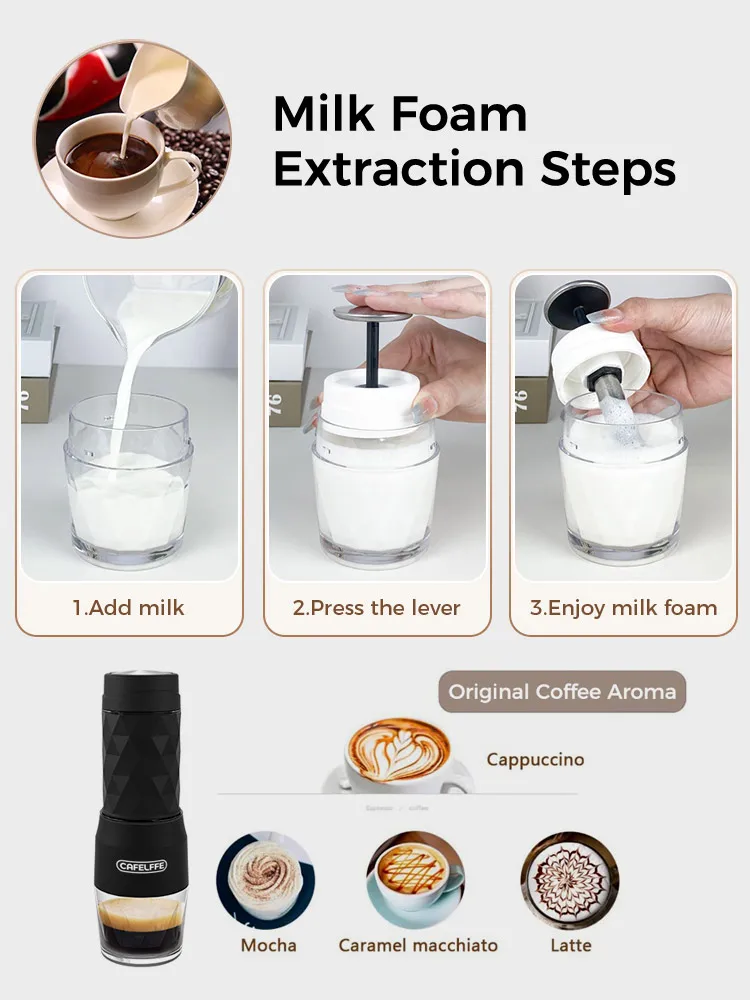 3 In1 Portable Coffee Machine Hot/Cold Water Manual Espresso Maker For Capsule & Ground Hand Press Brewer hiking Travel 3 In1 Portable Coffee Machine Hot/Cold Water Manual Espresso Maker For Capsule & Ground Hand Press Brewer hiking Travel