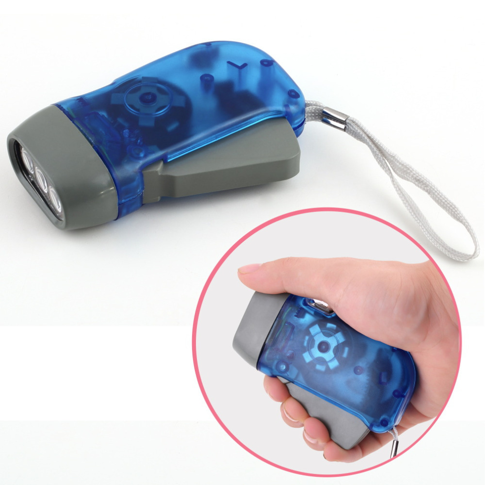 3 LED Hand Powered Flashlight