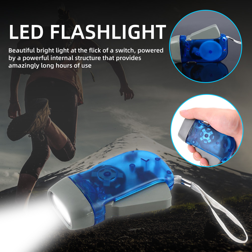 3 LED Hand Powered Flashlight