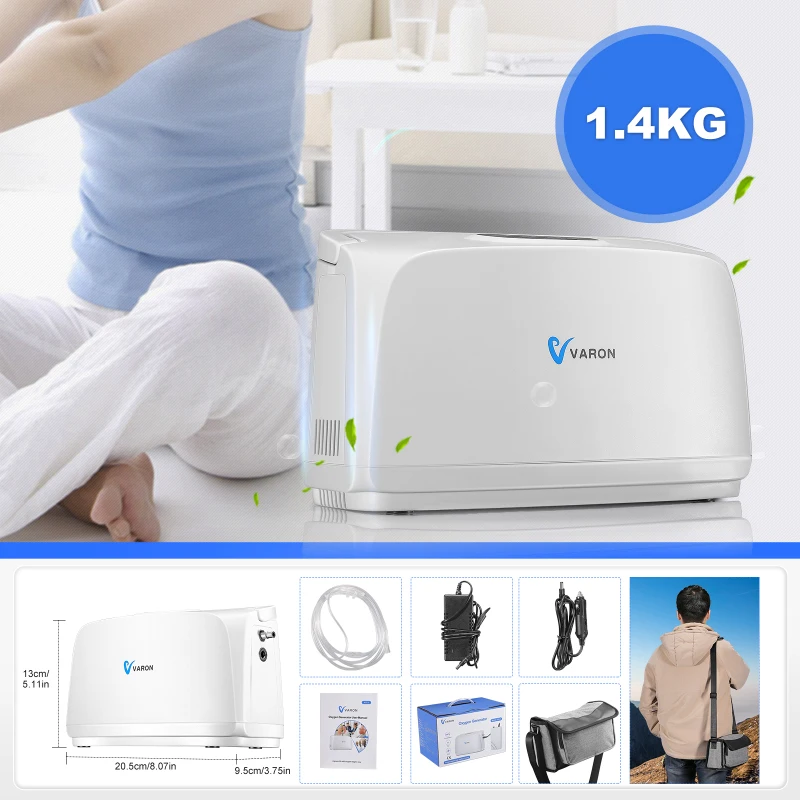 3 Liter/min Portable Oxygen Concentrator Household Small Battery Oxygen Bar O2 Inhaler Machine Car Charger Pulse Flow O2