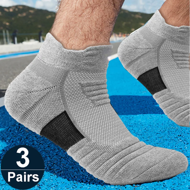 3 Pairs Unisex Anti-slip Football Socks Cotton Sock Short Long Tube Soccer Basketball Sport Socks Breathable Deodorous