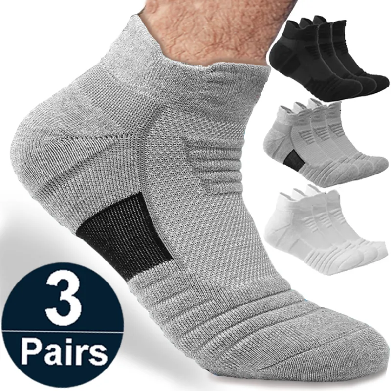 3 Pairs Unisex Anti-slip Football Socks Cotton Sock Short Long Tube Soccer Basketball Sport Socks Breathable Deodorous
