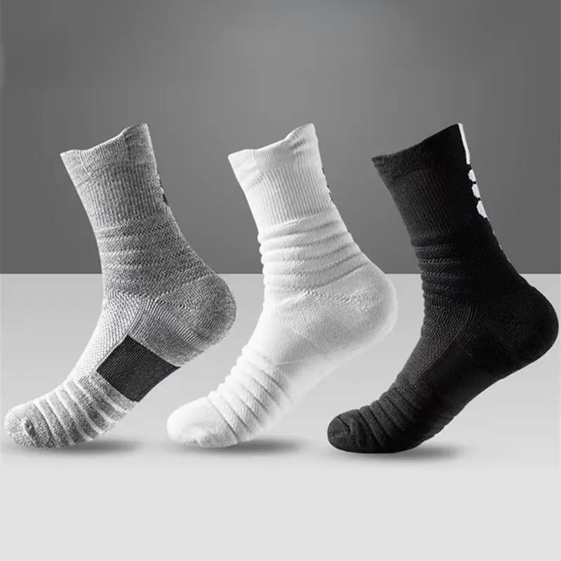 3 Pairs Unisex Anti-slip Football Socks Cotton Sock Short Long Tube Soccer Basketball Sport Socks Breathable Deodorous