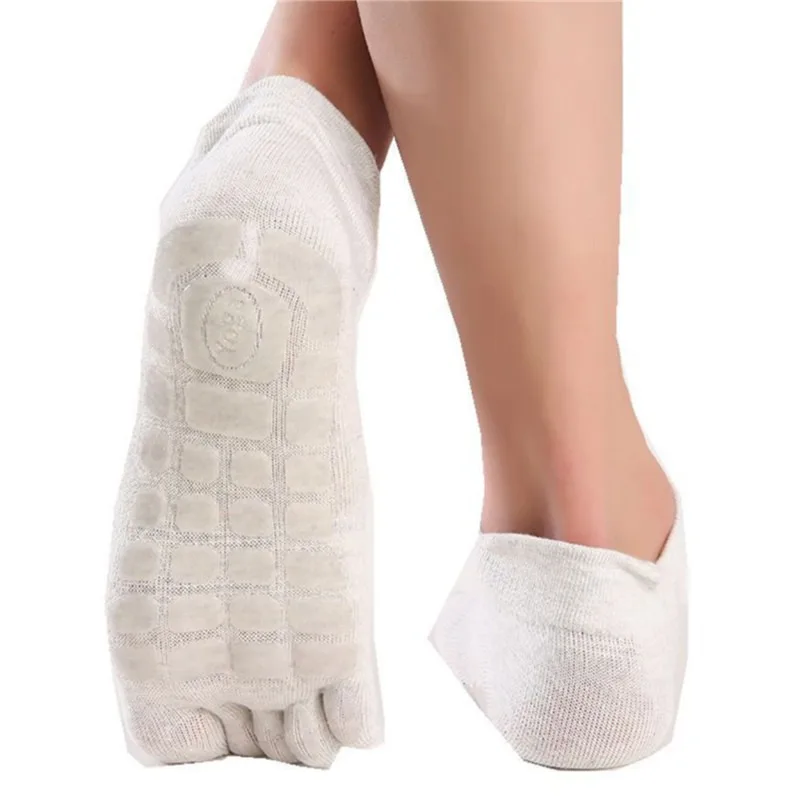 3 Pairs Winter Thick Five-Fingers Socks Warm Non-Slip Fitness Toe Socks Low Calf Slipper Floor Wear for Indoor Comfort