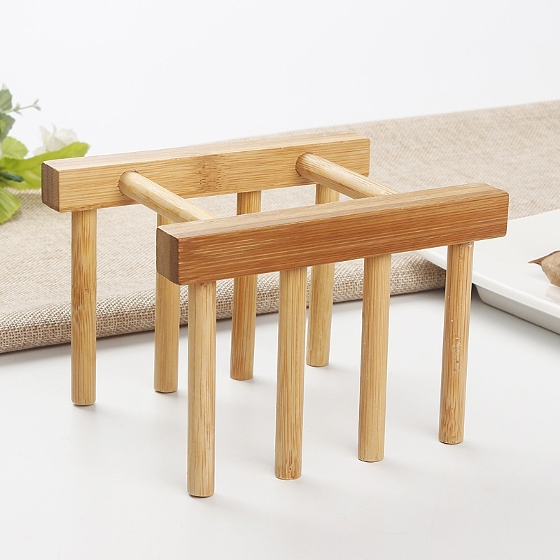 3 Slots Bamboo Wooden Dish Drainer