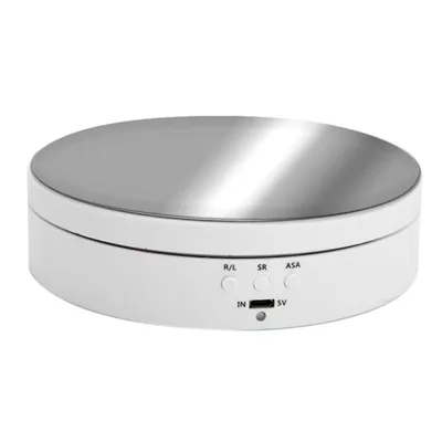 3 Speeds Electric Rotating Display Stand Mirror Turntable Jewelry Holder Battery USB Power