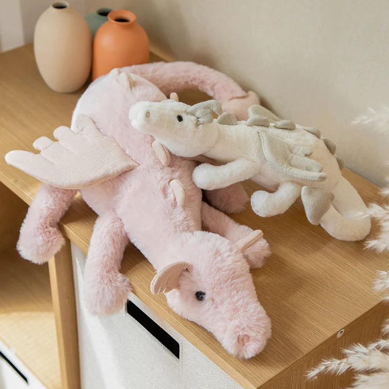 30-90cm Cartoon Hot Flying Dragon Plush Toy With Wings Blue Green White Pink Long Dragon Plush Toy Pillow Gift For Boy