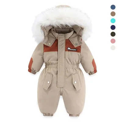 -30 Degree Winter Baby Clothes Overalls Outwear Suits For Infants Baby Ski Suit Thick Baby Jumpsuit Waterproof Hooded -30 Degree Winter Baby Clothes Overalls Outwear Suits For Infants Baby Ski Suit Thick Baby Jumpsuit Waterproof Hooded
