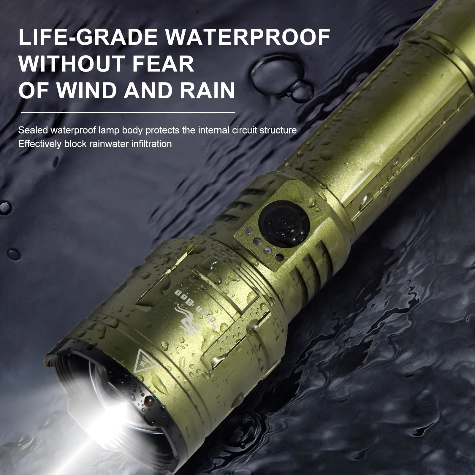 3000LM Outdoor Zoom Waterproof Flashlight Strong Light Focused Light Source Can Light a Flame 3000LM Outdoor Zoom Waterproof Flashlight Strong Light Focused Light Source Can Light a Flame