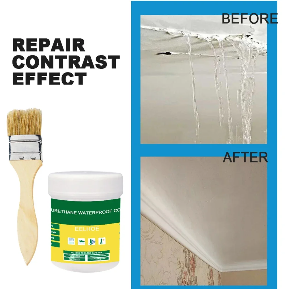 300g Waterproof Coating Sealant Agent White Invisible Paste Glue With Brush Restore Adhesive Roof Bathroom 300g Waterproof Coating Sealant Agent White Invisible Paste Glue With Brush Restore Adhesive Roof Bathroom