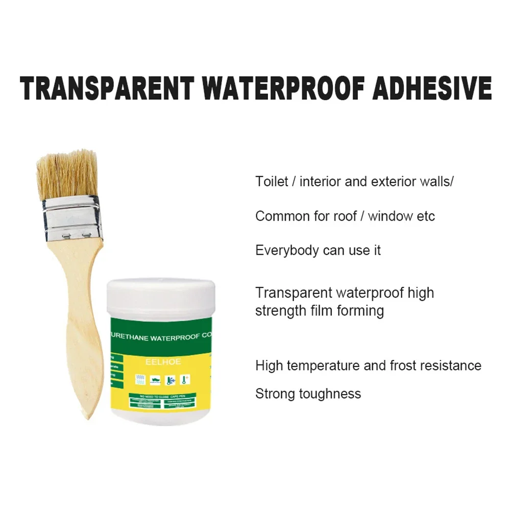 300g Waterproof Coating Sealant Agent White Invisible Paste Glue With Brush Restore Adhesive Roof Bathroom 300g Waterproof Coating Sealant Agent White Invisible Paste Glue With Brush Restore Adhesive Roof Bathroom
