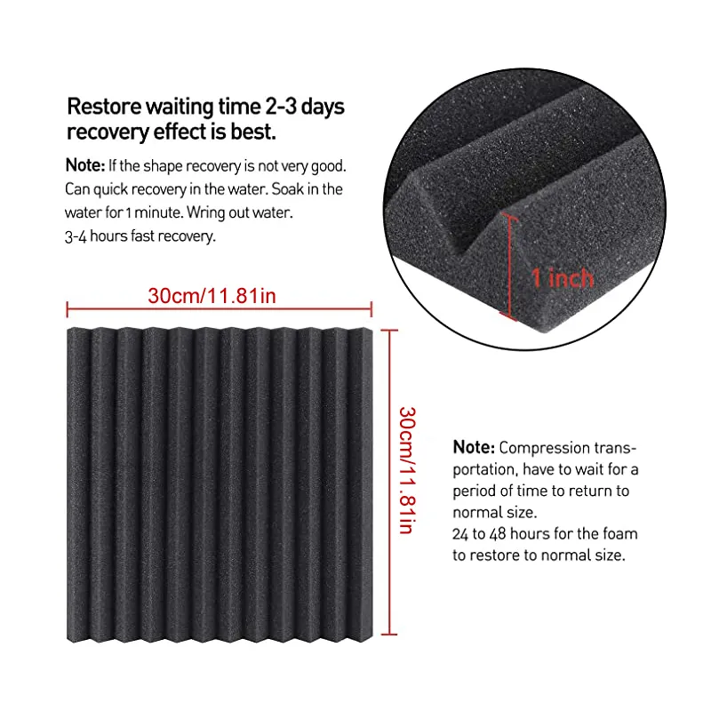 300x300x25mm Studio Acoustic Foam Soundproof Pyramid Sound Absorption Treatment Panel Tile Protective Sponge Sealing