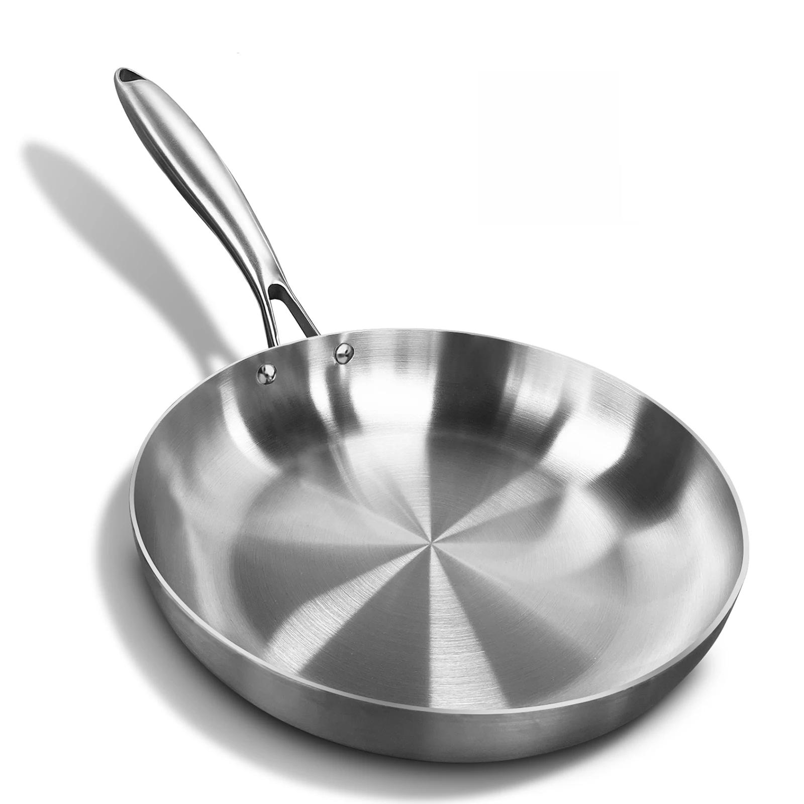 304 Stainless Steel Frying Pan, NonStick Pan Fried Steak Pot Uncoated Kitchen Cookware For Gas Stove and Induction 304 Stainless Steel Frying Pan, NonStick Pan Fried Steak Pot Uncoated Kitchen Cookware For Gas Stove and Induction