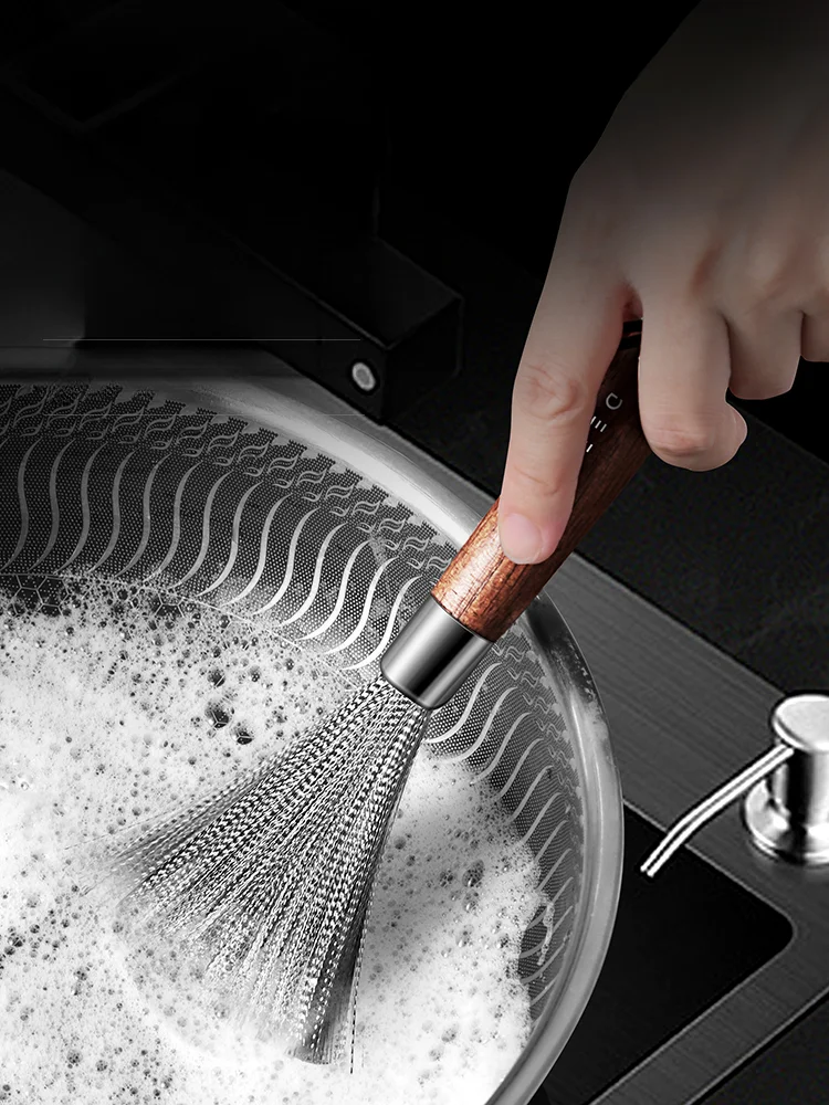 304 Stainless Steel Kitchen Wash Pot Brush Household Wash Pot Artifact Long Handle Nano Cleaning and Decontamination 304 Stainless Steel Kitchen Wash Pot Brush Household Wash Pot Artifact Long Handle Nano Cleaning and Decontamination