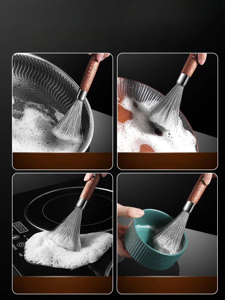 304 Stainless Steel Kitchen Wash Pot Brush Household Wash Pot Artifact Long Handle Nano Cleaning and Decontamination 304 Stainless Steel Kitchen Wash Pot Brush Household Wash Pot Artifact Long Handle Nano Cleaning and Decontamination
