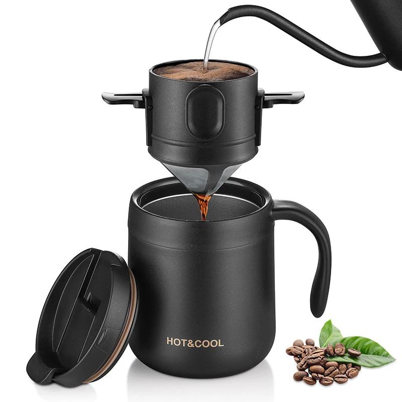 304 Stainless Steel Portable Coffee Filter Drip Coffee Tea Holder Reusable Mug Coffee Dripper Tea Cup Set Coffee Pot 304 Stainless Steel Portable Coffee Filter Drip Coffee Tea Holder Reusable Mug Coffee Dripper Tea Cup Set Coffee Pot