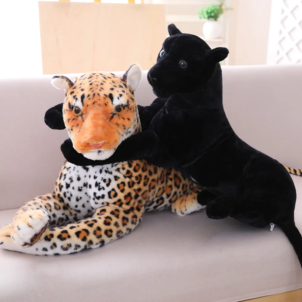 30cm-90cm Panther Toy Realistic Stuffed Animals Black Panther Plush Lifelike Leopard Soft Doll Gift For Children