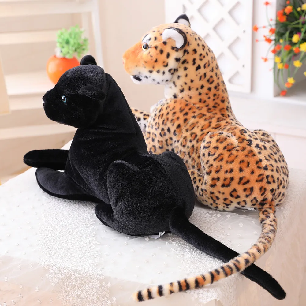 30cm-90cm Panther Toy Realistic Stuffed Animals Black Panther Plush Lifelike Leopard Soft Doll Gift For Children