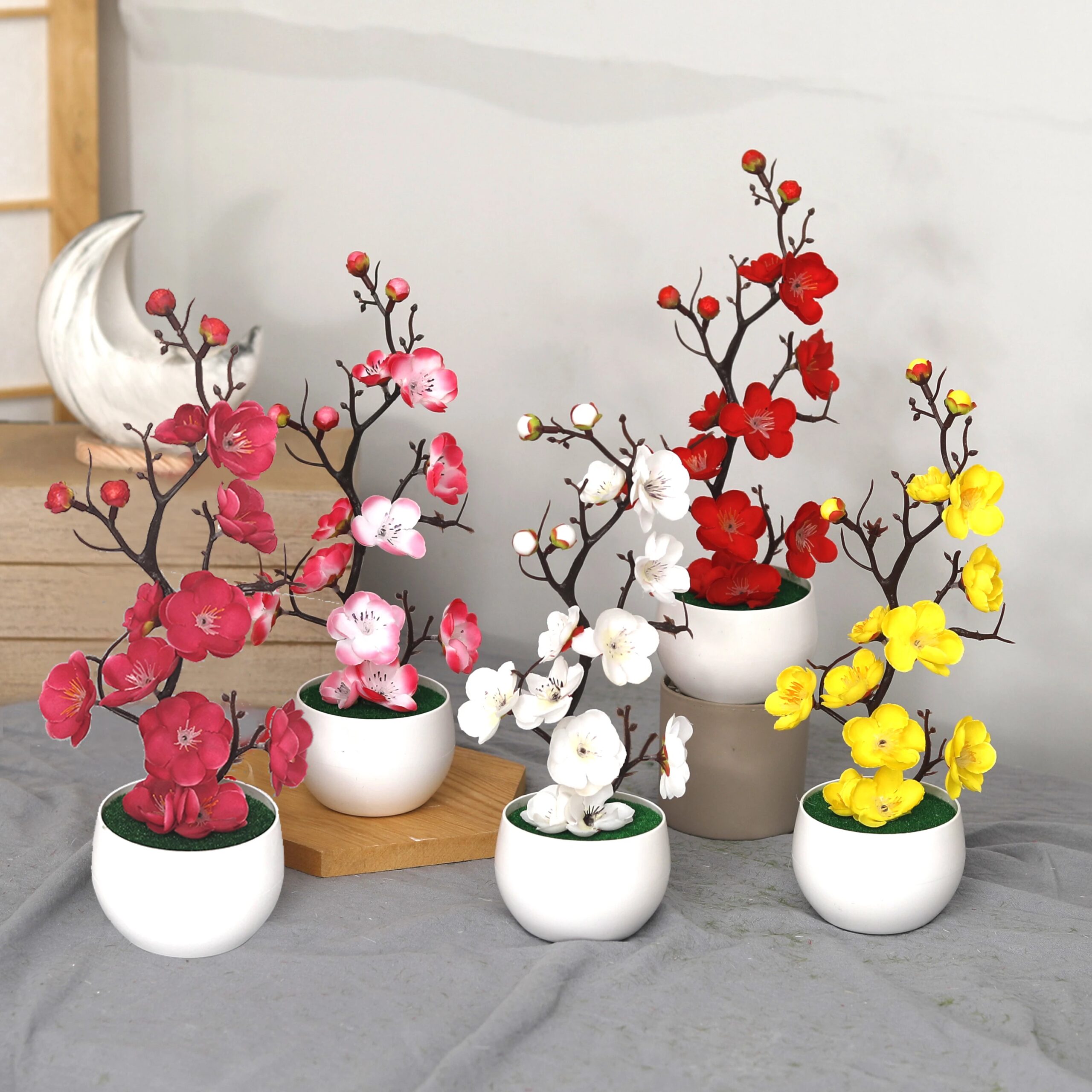 30cm Artificial Plants Bonsai Small Tree Simulation Pot Plants Fake Flowers Table Potted Ornaments Home Decoration