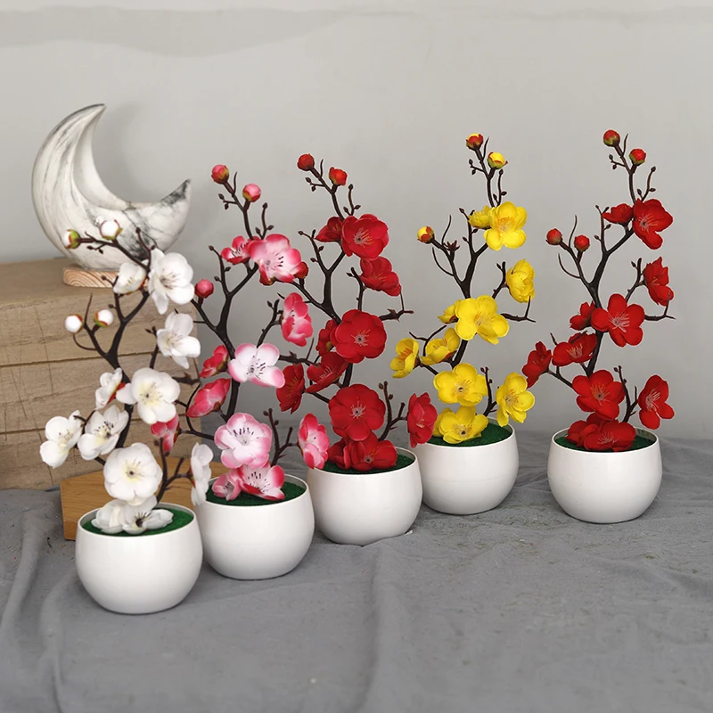 30cm Artificial Plants Bonsai Small Tree Simulation Pot Plants Fake Flowers Table Potted Ornaments Home Decoration