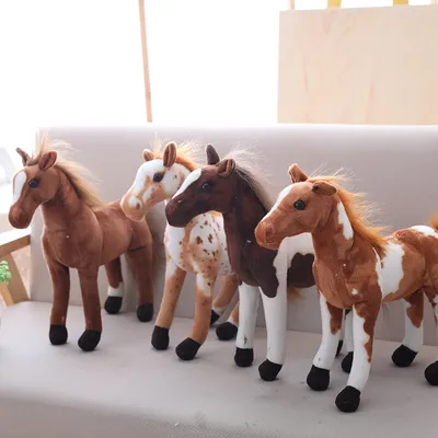 30cm Simulation Horse Plush Toys Cute Stuffed Animal Zebra Doll Soft Realistic Horse Toy Kids Birthday Gift