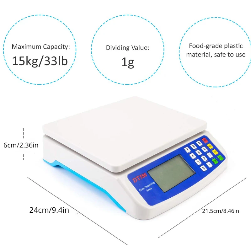 30KG /1G Precision LCD Digital Scale Electronic Balance Weight Scale Plastic Weight Scale Accuracy Weight Balance Food 30KG /1G Precision LCD Digital Scale Electronic Balance Weight Scale Plastic Weight Scale Accuracy Weight Balance Food