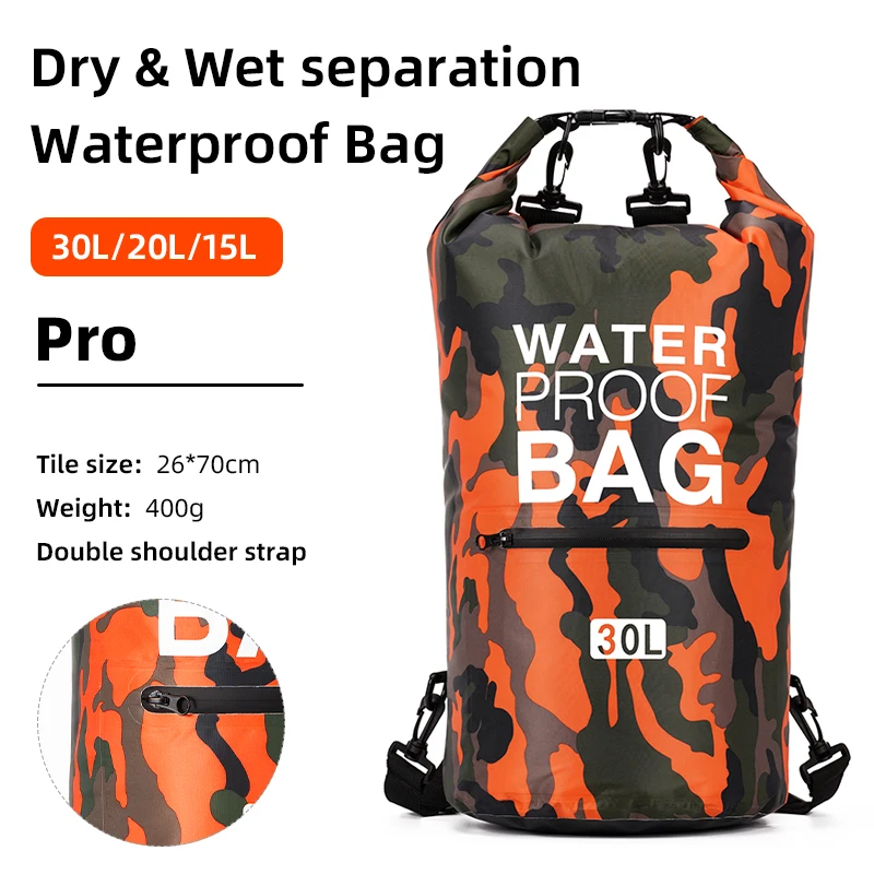 30L Waterproof Dry Bags With Wet Separation Pocket Backpack For Kayaking Boating Swimming Outdoor Sports Bag 30L Waterproof Dry Bags With Wet Separation Pocket Backpack For Kayaking Boating Swimming Outdoor Sports Bag