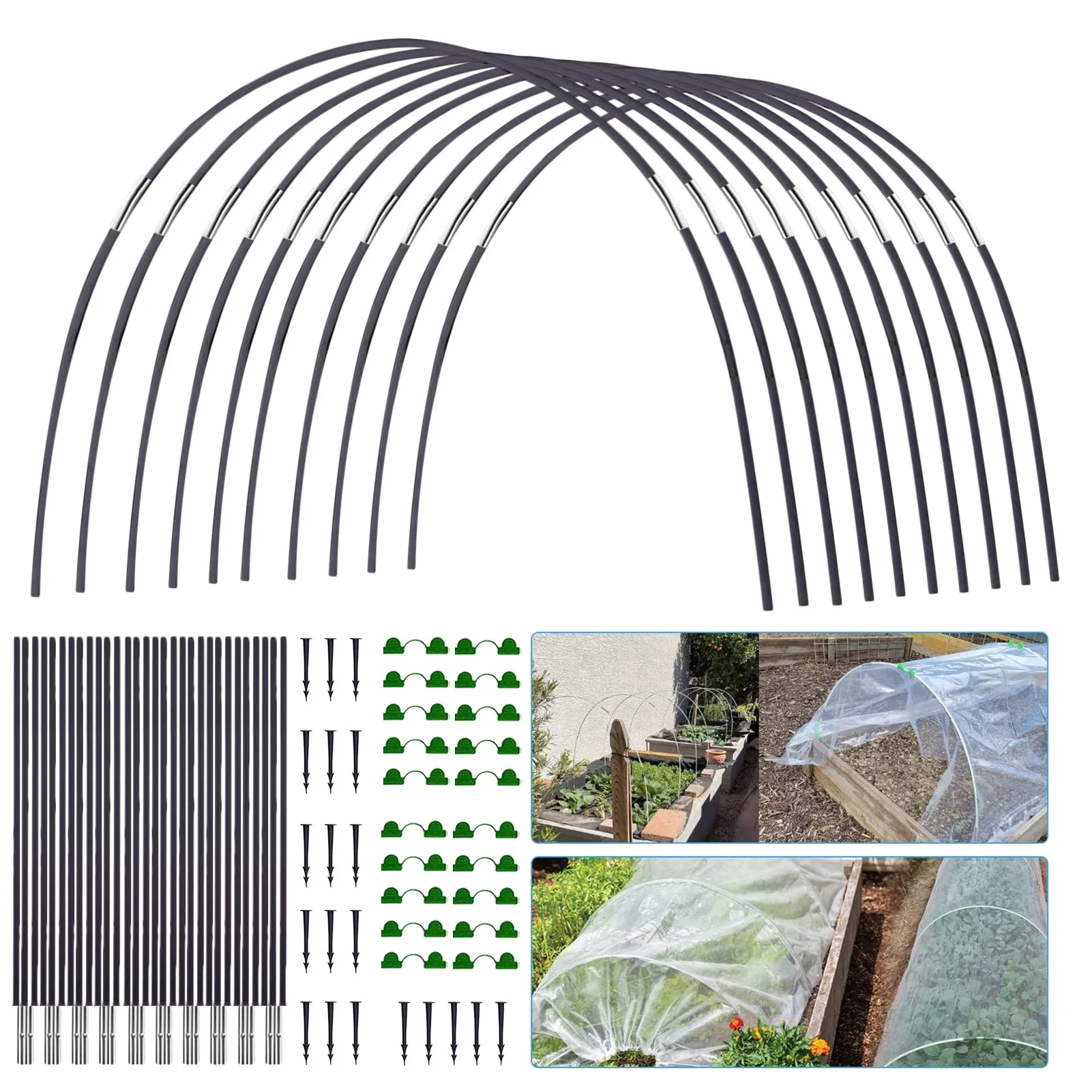 30Pcs Garden Hoops for Netting Tunnel, Garden Hoops Greenhouse Frame Flexible Tunnel Arch Crop Protection Hoops for 30Pcs Garden Hoops for Netting Tunnel, Garden Hoops Greenhouse Frame Flexible Tunnel Arch Crop Protection Hoops for