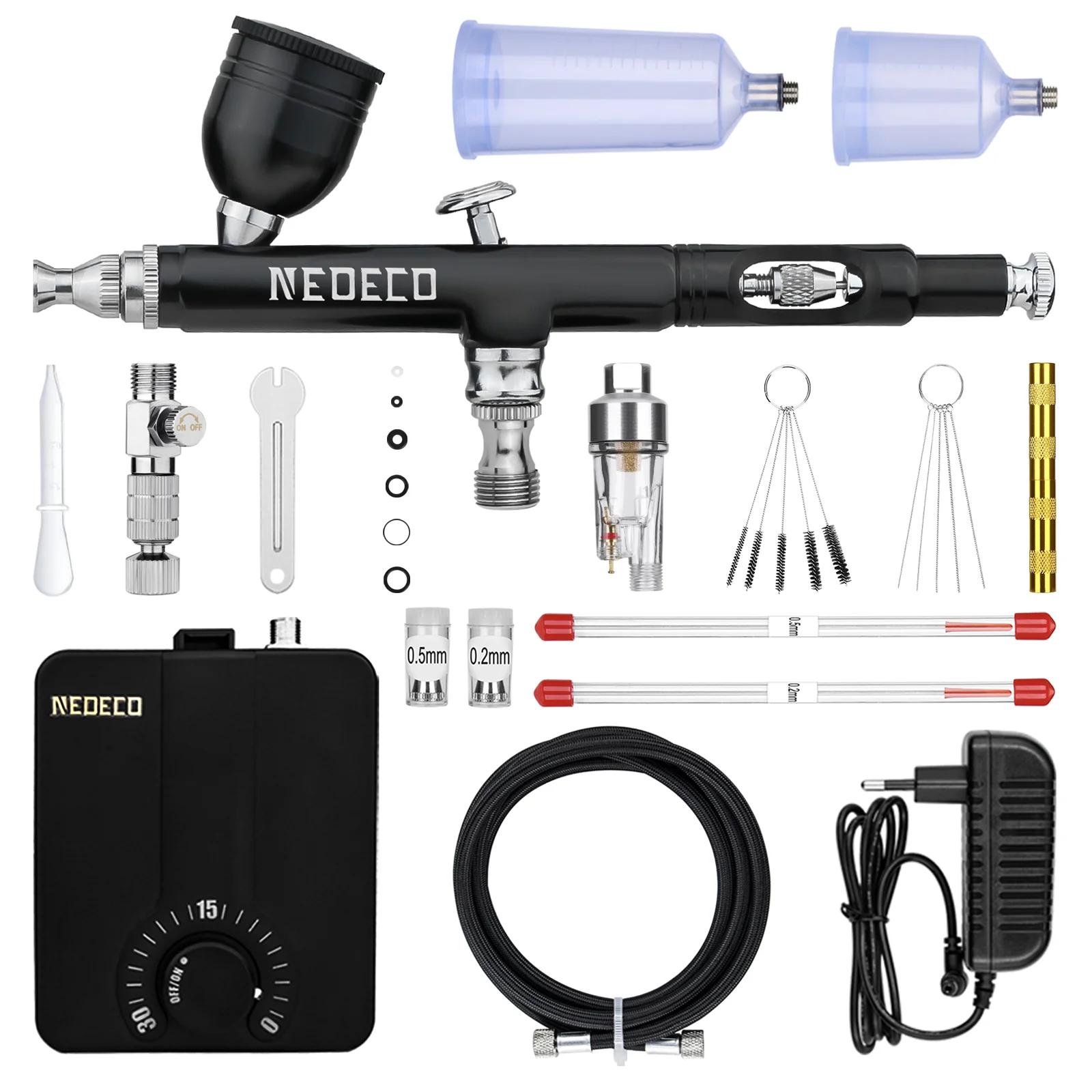 30PSI Airbrush Kit, Dual-Action Multi-Function Portable Airbrush Set Noise-reducing Compressor for Painting Cake Model 30PSI Airbrush Kit, Dual-Action Multi-Function Portable Airbrush Set Noise-reducing Compressor for Painting Cake Model