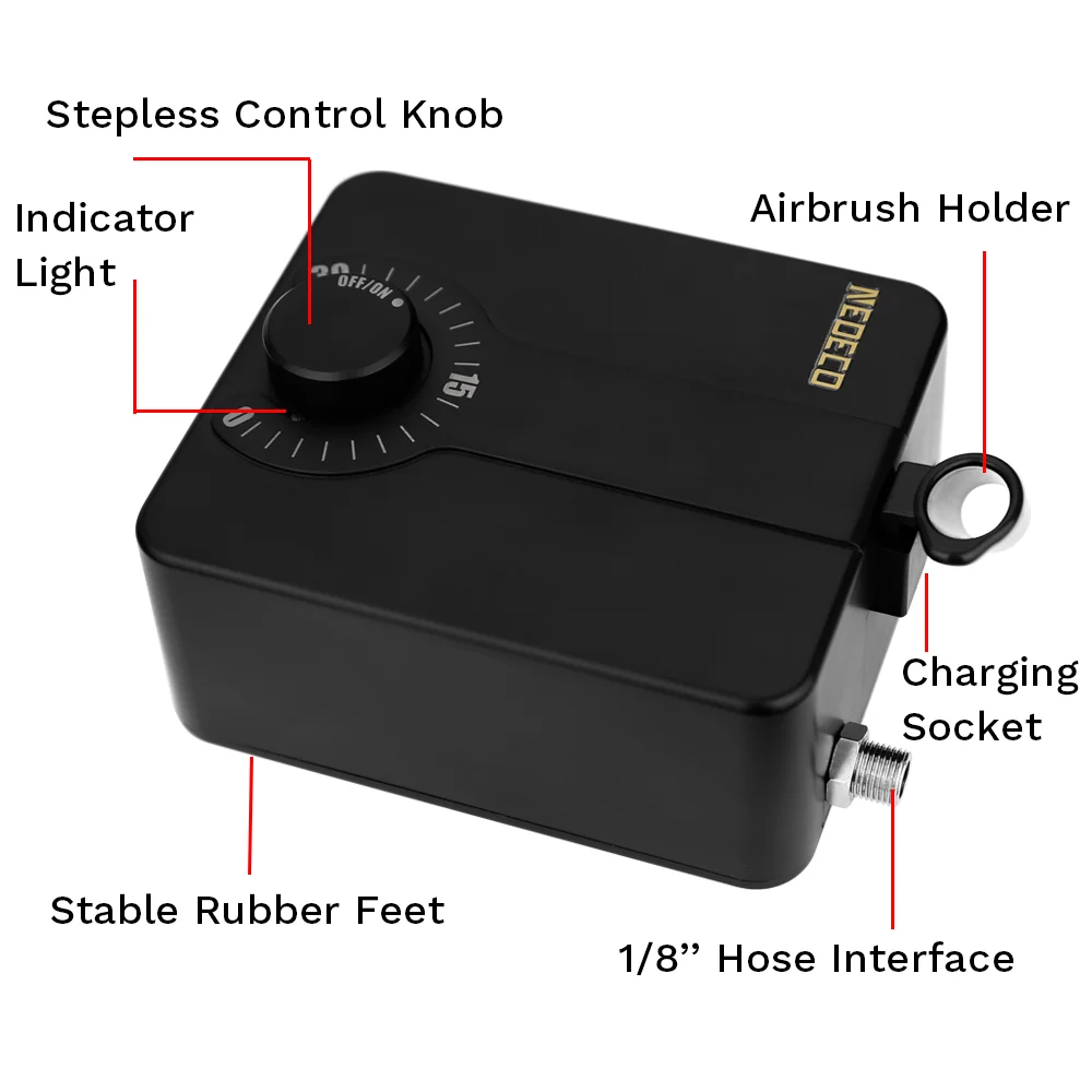 30PSI Airbrush Kit, Dual-Action Multi-Function Portable Airbrush Set Noise-reducing Compressor for Painting Cake Model 30PSI Airbrush Kit, Dual-Action Multi-Function Portable Airbrush Set Noise-reducing Compressor for Painting Cake Model