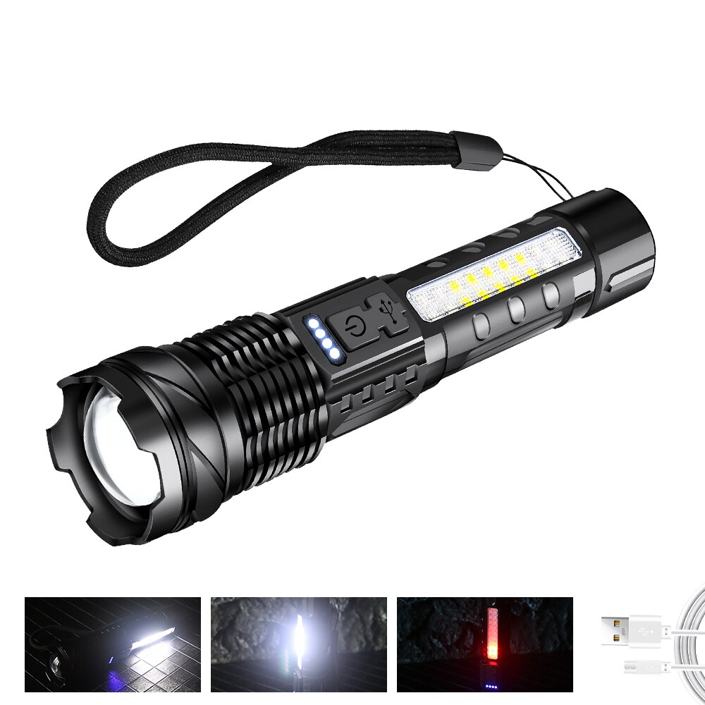 30W LED COB Strong Light Flashlight Portable Rechargeable Bright Household LED Lamp Built in Battery with Power Display 30W LED COB Strong Light Flashlight Portable Rechargeable Bright Household LED Lamp Built in Battery with Power Display