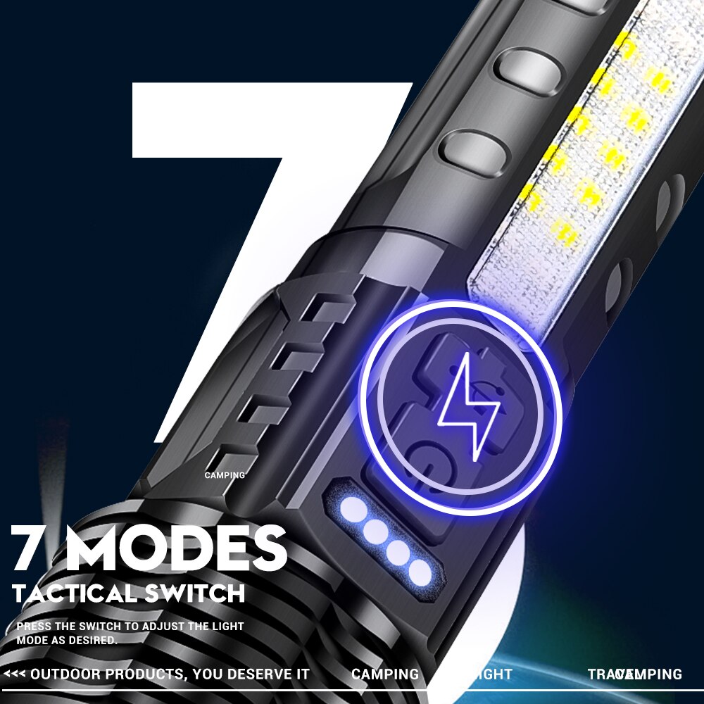 30W LED COB Strong Light Flashlight Portable Rechargeable Bright Household LED Lamp Built in Battery with Power Display 30W LED COB Strong Light Flashlight Portable Rechargeable Bright Household LED Lamp Built in Battery with Power Display