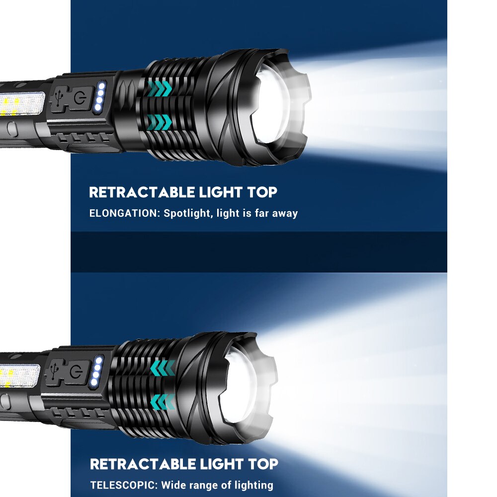 30W LED COB Strong Light Flashlight Portable Rechargeable Bright Household LED Lamp Built in Battery with Power Display 30W LED COB Strong Light Flashlight Portable Rechargeable Bright Household LED Lamp Built in Battery with Power Display