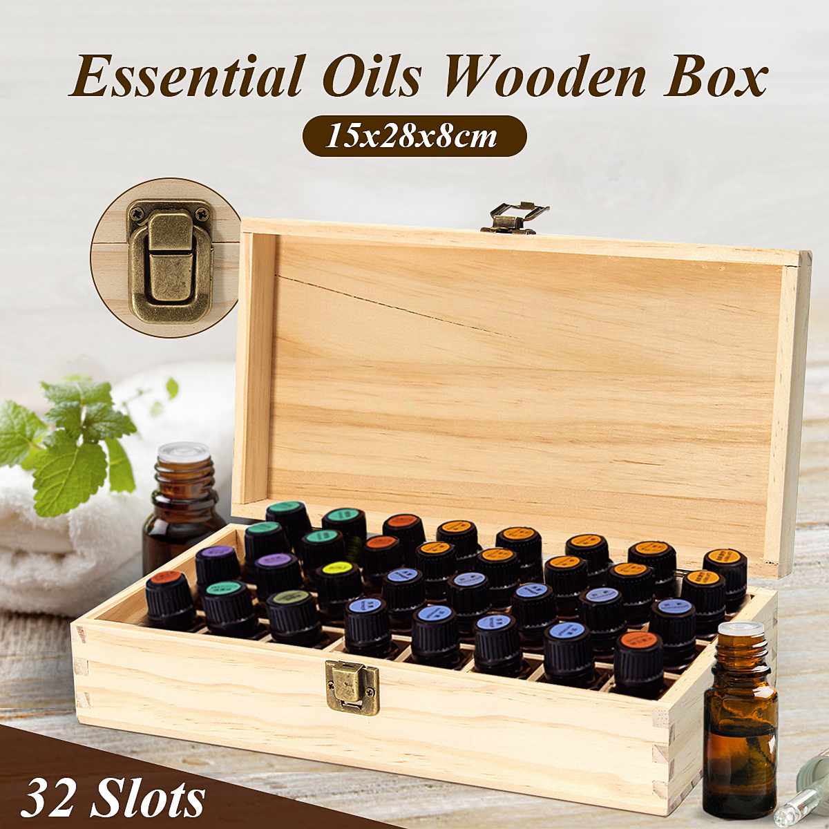 32 Slot Essential Oil Wooden Box